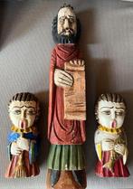Oude houten beelden, religieus, vier stuks, Antiek en Kunst, Ophalen of Verzenden