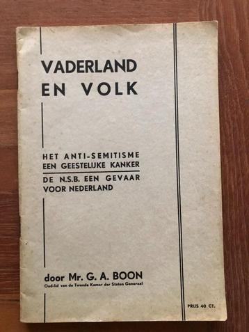 Maart 1939, Vaderland en Volk. Het Anti-Semitisme een Gees- beschikbaar voor biedingen