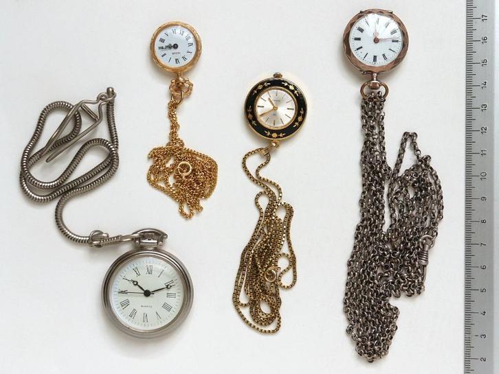 zakhorloges, Sieraden, Tassen en Uiterlijk, Horloges | Antiek, Zakhorloge, Overige merken, Overige materialen, Onbekend, Met ketting