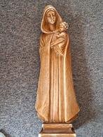 Groot oud gesigneerd  beeld Maria met kind, Ophalen of Verzenden