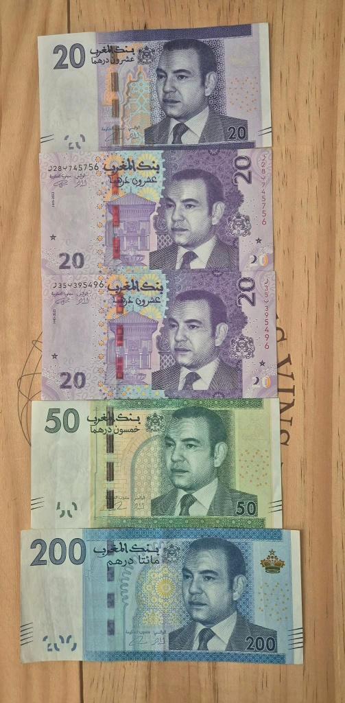 Lot bankbiljetten Marokko, Postzegels en Munten, Bankbiljetten | Afrika, Los biljet, Overige landen, Ophalen of Verzenden