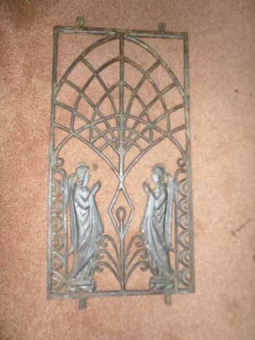 Deurrooster - Twee biddende engelen - H70xB35xD1.5cm, Antiek en Kunst, Curiosa en Brocante, Ophalen