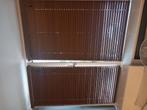 donkerbruin 3,5 cm houten jaloezieën,  2 stuks, Huis en Inrichting, Ophalen, Gebruikt, Bruin, 100 tot 150 cm