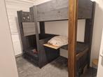 Steigerhouten Hoogslaper met Bureau, Huis en Inrichting, Gebruikt, 90 cm, Eenpersoons, Steigerhout