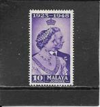 Malaya Johore 25-jarig huwelijk George VI, Postzegels en Munten, Postzegels | Azië, Verzenden, Postfris, Zuidoost-Azië