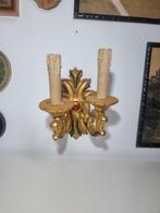 Oude gouden houten wand kandelaar bois dore * schapenweide *, Antiek en Kunst, Curiosa en Brocante, Ophalen of Verzenden