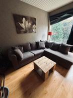 Grote Hoekbank Bruin/Taupe - 260x220cm, Huis en Inrichting, Ophalen, 250 tot 300 cm, Gebruikt, Hoekbank