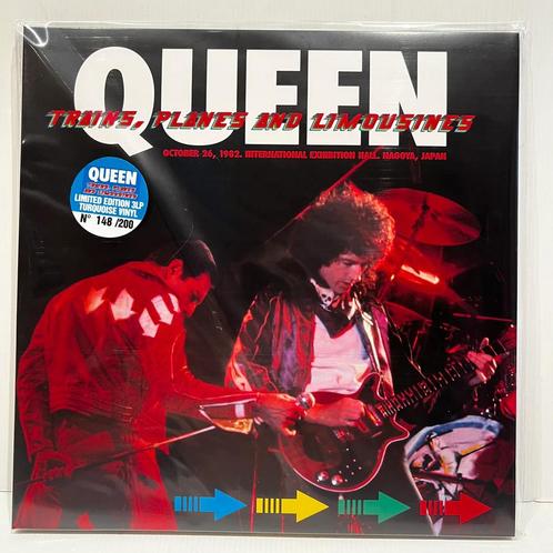 QUEEN - Trains, Planes, Limousines - Nagoya 1982 - 3LP blauw, Cd's en Dvd's, Vinyl | Pop, Zo goed als nieuw, Ophalen of Verzenden