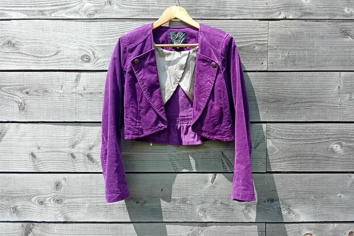 Paars jasje Steps mt M, Kleding | Dames, Jasjes, Kostuums en Pakken, Zo goed als nieuw, Jasje, Maat 38/40 (M), Paars, Ophalen of Verzenden
