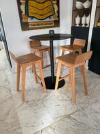 Eiken Designer Barkrukken - Set van 5, Gebruikt, Met voetsteun, 60 tot 90 cm, Ophalen of Verzenden