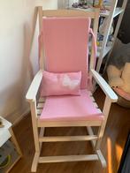 Witte schommelstoel met roze kussens, Ophalen, Gebruikt, Stoel