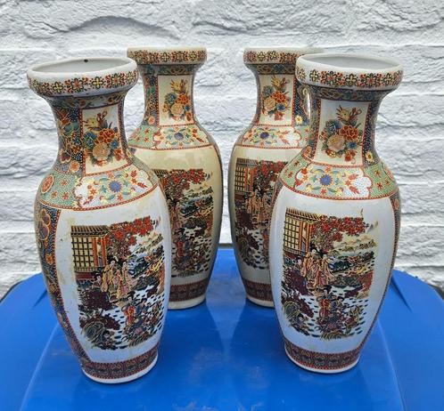 4 identieke vazen / Chinese stijl /  30 cm hoog, Huis en Inrichting, Woonaccessoires | Vazen, Gebruikt, Overige kleuren, Minder dan 50 cm
