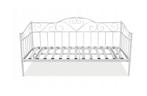 Een persoons wit metalen bed, Gebruikt, 90 cm, Eenpersoons, Wit
