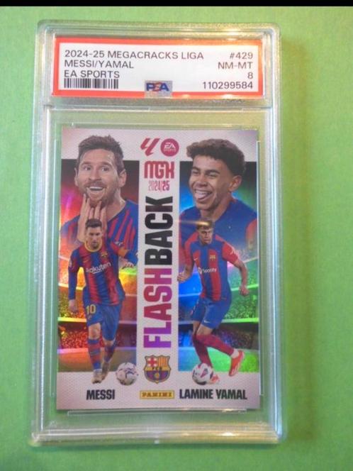 Messi en lamine yamal PSA  megacrack, Hobby en Vrije tijd, Verzamelkaartspellen | Overige, Zo goed als nieuw, Losse kaart, Ophalen of Verzenden