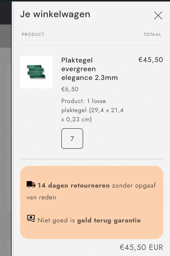 Plaktegel Evergreen 7 stuks - voor keuken etc, Doe-het-zelf en Verbouw, Tegels, Nieuw, Wandtegels, Overige materialen, 20 tot 40 cm