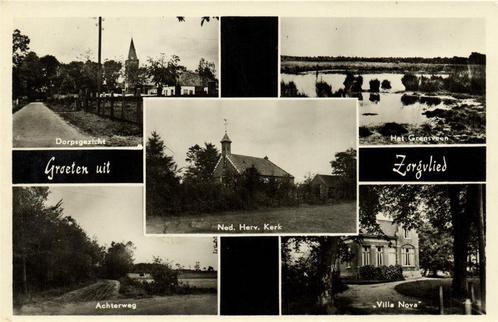 Groeten uit Zorgvlied - 5 afb - gelopen, Verzamelen, Ansichtkaarten | Nederland, Gelopen, Overijssel, 1940 tot 1960, Ophalen of Verzenden