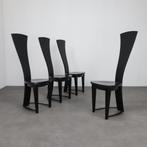 Rare Set of Four Highback Dining Chairs, Italy, 1990s, Ophalen, Gebruikt, Zwart, Vier