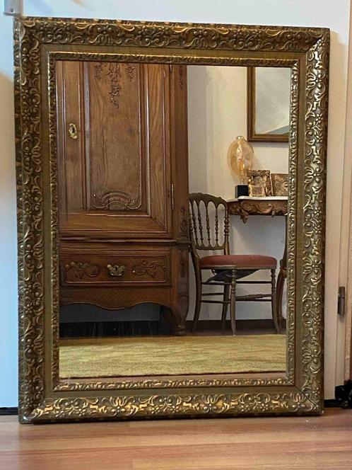 Spiegel goudverguld brocante, Antiek en Kunst, Antiek | Spiegels, Minder dan 100 cm, Rechthoekig, Ophalen