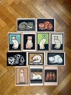 Katten – Julie de Graag – 12 kunst kaarten A6, Verzamelen, Ophalen of Verzenden, 1980 tot heden, Ongelopen, Hond of Kat