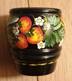 Houten beschilderde aardbeien pot, decoratie, inrichting, Ophalen of Verzenden