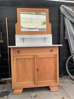 Mooie waskast met marmeren plaat en spiegel, Ophalen, 100 tot 150 cm, Zo goed als nieuw, 150 tot 200 cm