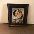 Oud borduurwerk zeeman met pijp, Ophalen of Verzenden, Zo goed als nieuw, Overige typen