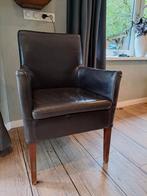 Eetkamerstoel bruin lederen, Ophalen, Gebruikt, Minder dan 75 cm, Leer
