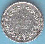 Nederland 10 cent 1892 Wilhelmina zilver in munthouder, Postzegels en Munten, Munten | Nederland, Zilver, Ophalen of Verzenden