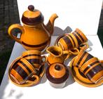 GIEN vintage Frans servies bruin en okergeel jaren 70 France, N, N, Ophalen of Verzenden, Zo goed als nieuw