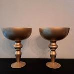 Goudkleurige Schalen op Voet - Set van 2, Ophalen, Gebruikt, Metaal, Minder dan 25 cm