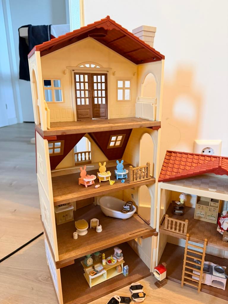 Uitgebreide set Sylvanian families, Kinderen en Baby's, Ophalen of Verzenden, Zo goed als nieuw, Poppenhuis