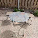 Metalen bistro set., Tuin en Terras, Tuinsets en Loungesets, Ophalen, Gebruikt, Overige materialen, 2 zitplaatsen
