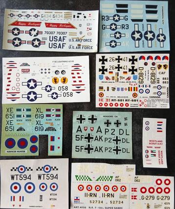 Verzamelingetje 1:72 decals. beschikbaar voor biedingen
