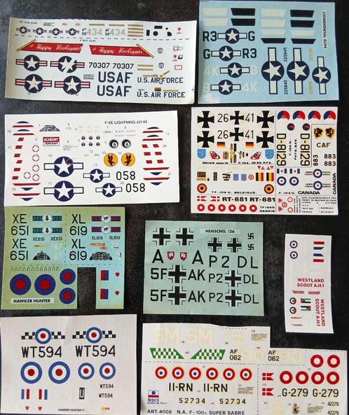 Verzamelingetje 1:72 decals., Hobby en Vrije tijd, Modelbouw | Vliegtuigen en Helikopters, Zo goed als nieuw, 1:72 tot 1:144, Overige merken