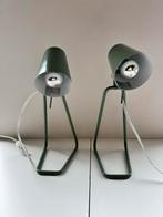 2 groene bureaulampen, Huis en Inrichting, Lampen | Tafellampen, Ophalen of Verzenden, Gebruikt, Metaal, Minder dan 50 cm