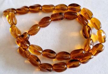 Streng 36 cm amber kleur twist glas kralen 10 mm beschikbaar voor biedingen