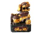 Chinese Foo Dog / leeuwenhond goudverguld hout sculptuur, Antiek en Kunst, Kunst | Niet-Westerse kunst, Ophalen of Verzenden