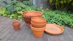Set terracotta bloempotten, Ophalen of Verzenden, Zo goed als nieuw, Rond, Minder dan 25 cm