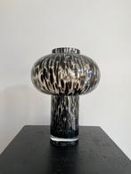 Vaas Grenade Glas Zwart/Wit bolvorm boven, Zwart, Veens Living, Nieuw, Glas