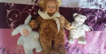 Anne geddes pop knuffel beer grote en 2 kleine pop 40cm 