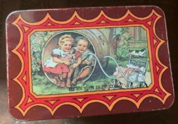 Vintage Royco blik met prentjes van kinderen en gedichten beschikbaar voor biedingen