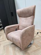 Prominent relaxfauteuil stof kleine maat beige, Huis en Inrichting, Fauteuils, Minder dan 75 cm, Ophalen of Verzenden, Zo goed als nieuw