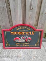 Vintage American Motorcycle Houten Wandbord, Antiek en Kunst, Ophalen of Verzenden