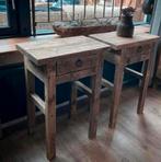 ~Stoer Sober Landelijk Houten Set Nachtkastjes~, Huis en Inrichting, Ophalen of Verzenden, Nieuw