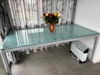 Glazen tafel, Huis en Inrichting, Tafels | Eettafels, Ophalen, 50 tot 100 cm, Zo goed als nieuw, Vijf personen of meer