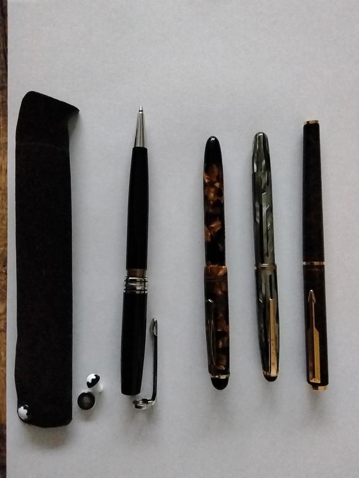 Vintage Vulpennen Boston, Merlin, Parker, Montbla, Verzamelen, Pennenverzamelingen, Ophalen of Verzenden