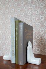 Vintage boekensteunen handen keramiek parelmoer, Ophalen of Verzenden