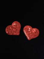 Strijkembleem glitter hartjes, Ophalen of Verzenden, Nieuw, Overige applicaties