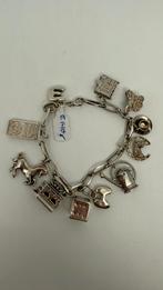 Zwaar zilveren bedelarmband net eraan: 11 bedels., Verzenden, Zo goed als nieuw, Zilver