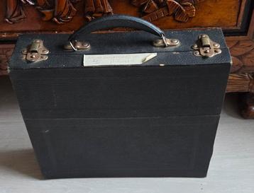 Vintage LP Koffer - Zwart - 30x27cm beschikbaar voor biedingen